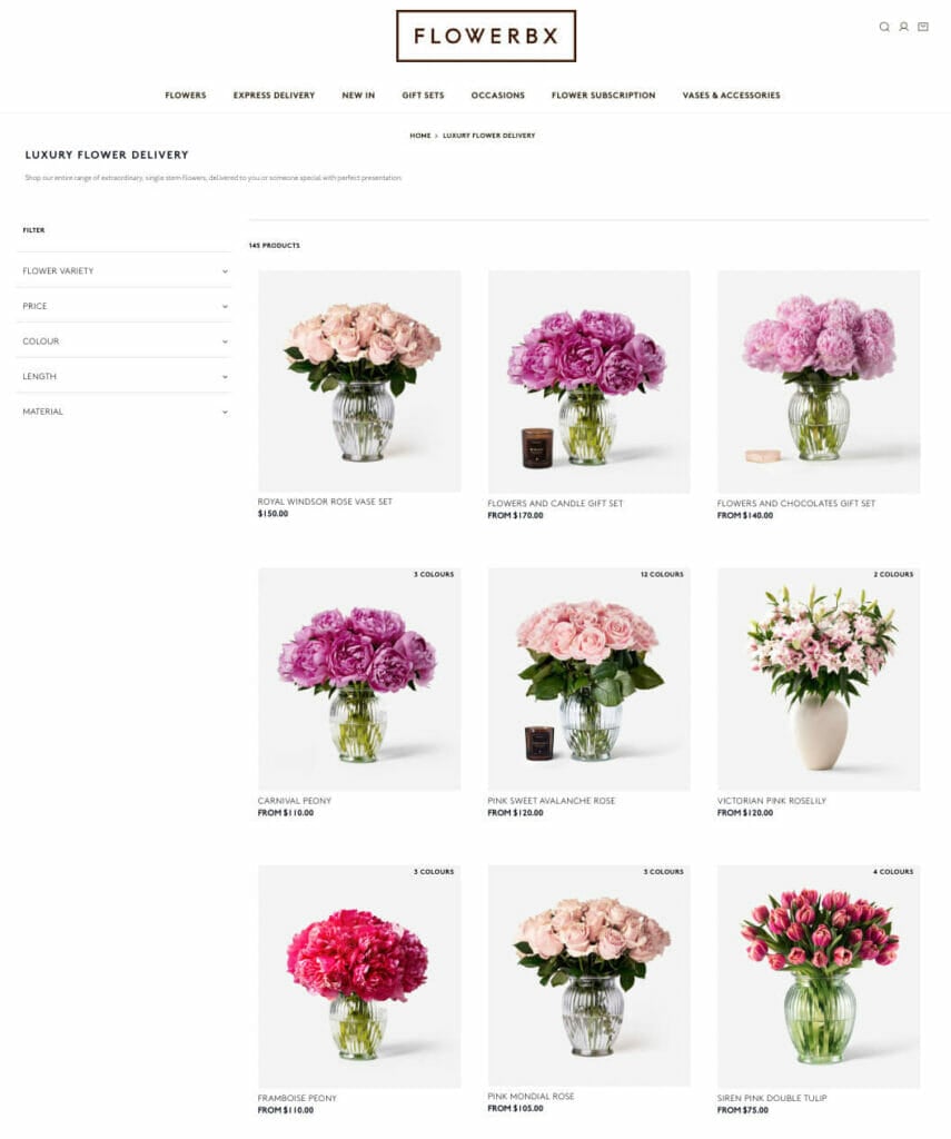 The Online Shopping Experience at Flowerbx