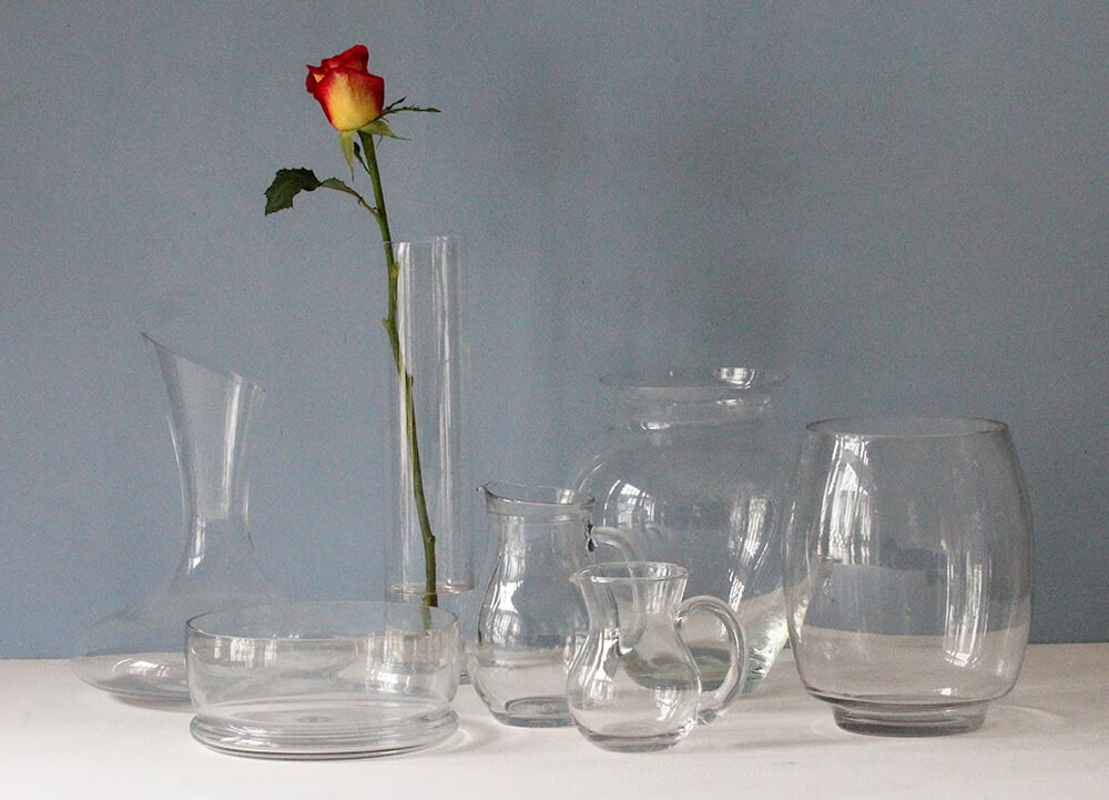 A selection of glass vases