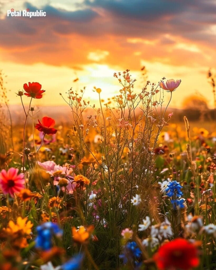 Wildflowers at Sunset