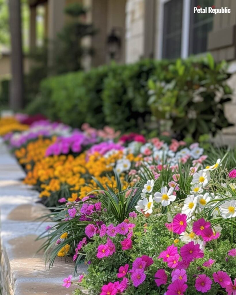 Colorful border flowers