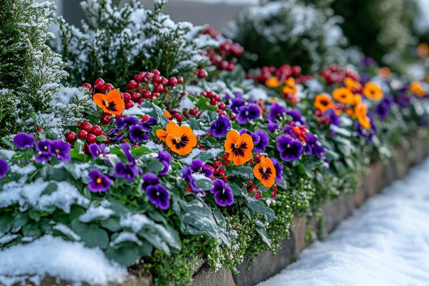 Winter Flower Garden in Bloom