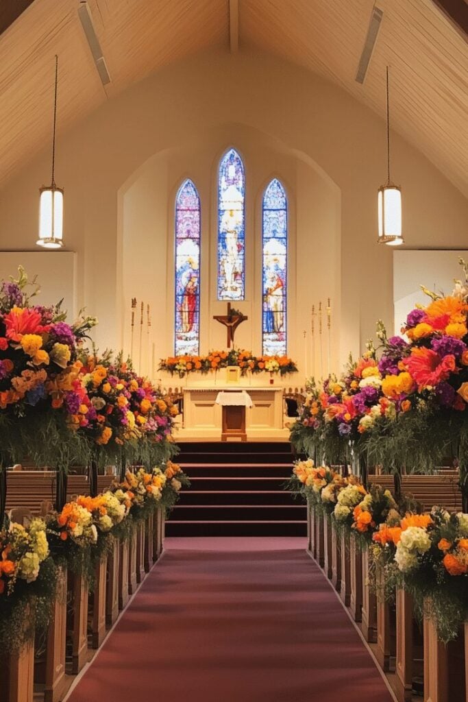 A Splash of Wedding Aisle Vibrance in Sacred Spaces