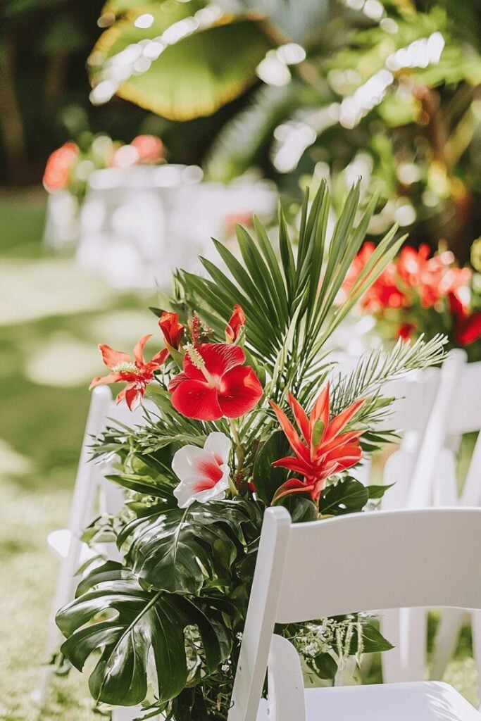 Tropical Bliss Wedding Aisle Flowers for Sunny ‘I Dos