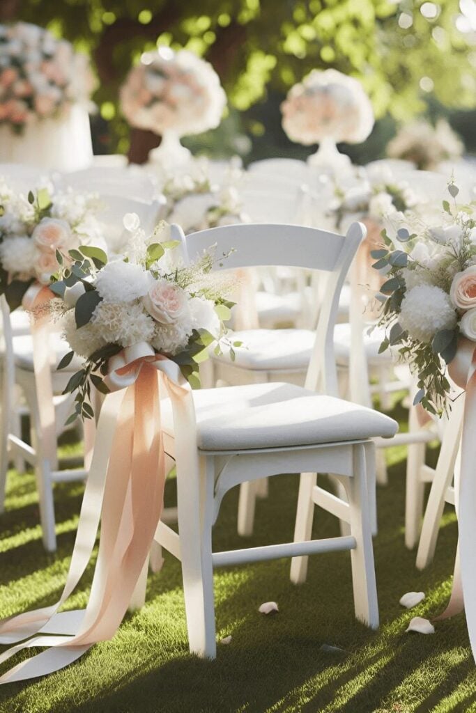 Ribbon Wedding Aisle Elegance with Soft Florals