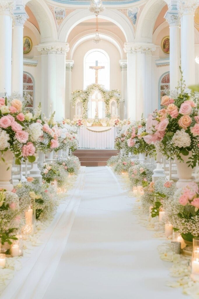 Majestic Wedding Aisle Church Ceremony