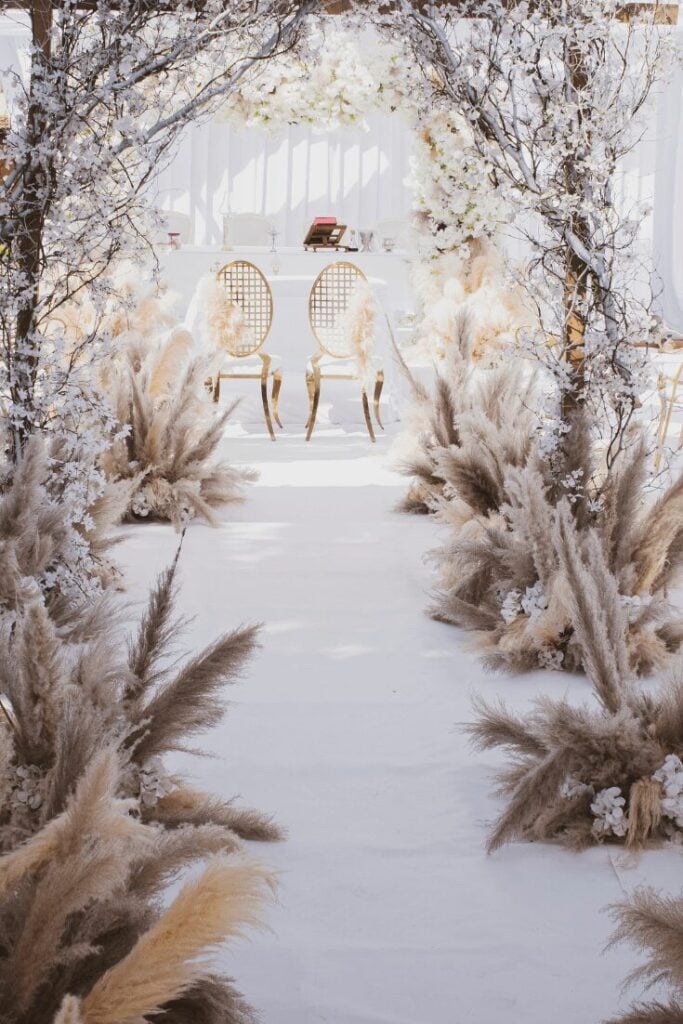 Ethereal Pampas Wonderland Wedding Aisle