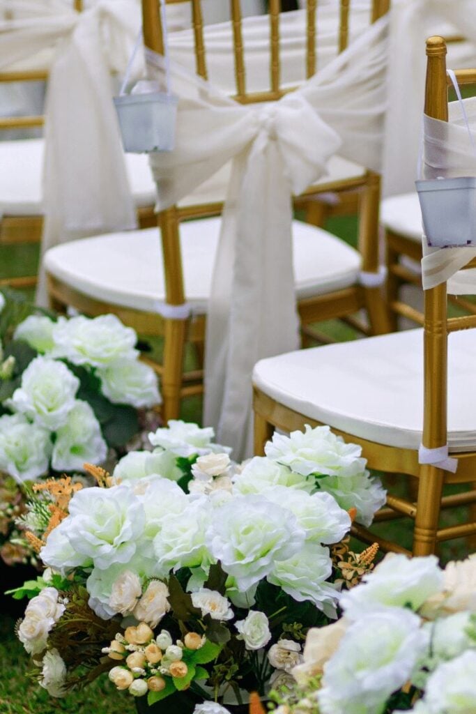 Golden Garden Wedding Aisle Sophistication