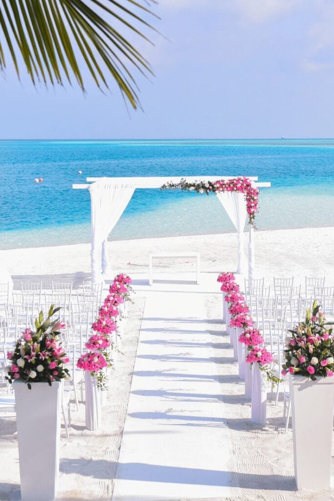 Tropical Wedding Aisle Bliss by the Sea