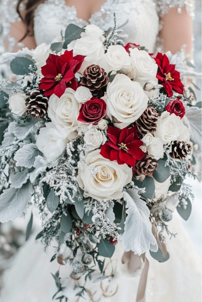 Winter Wonderland Cascading Bridal Bouquet