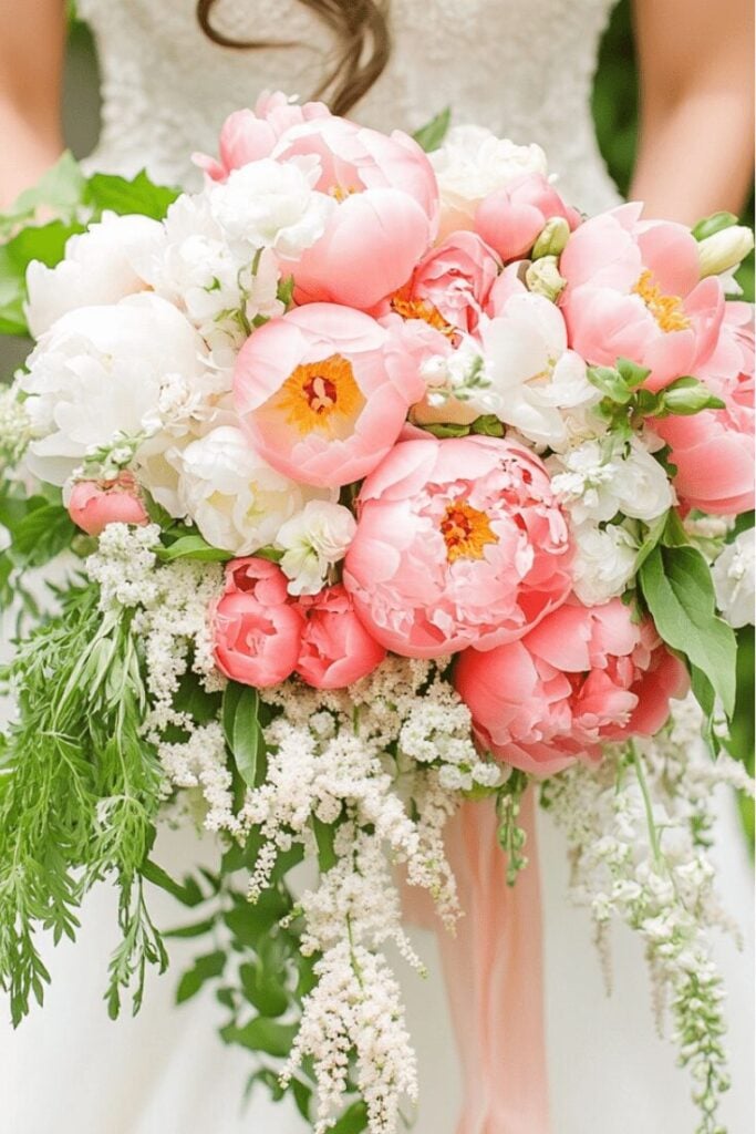 Peony Paradise Cascade Bridal Bouquet