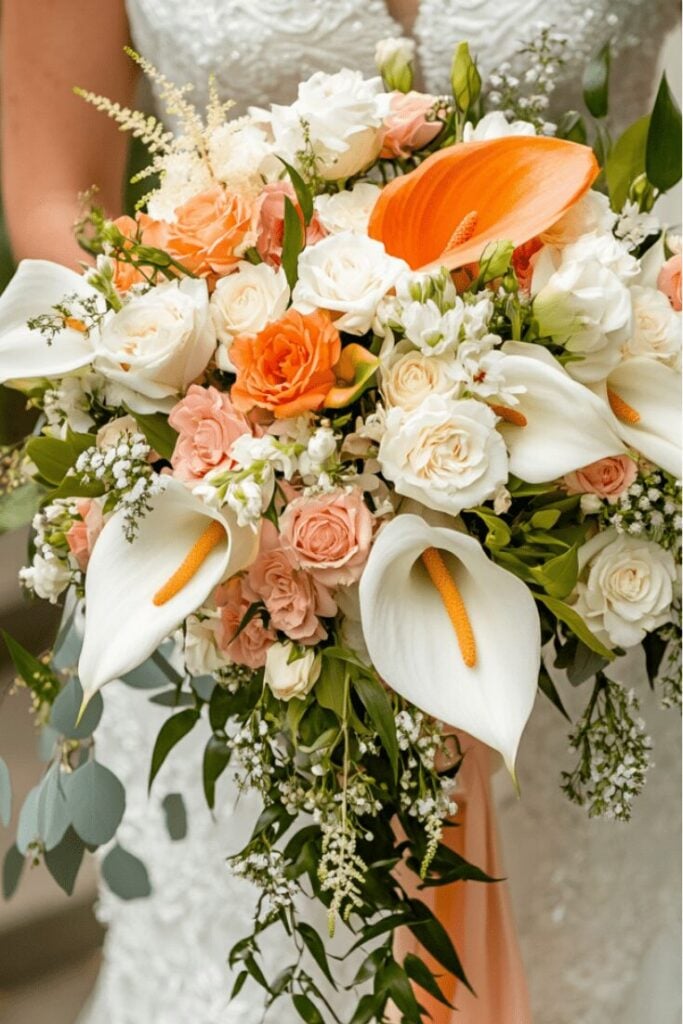 Tropical Elegance Cascading Wedding Bouquet