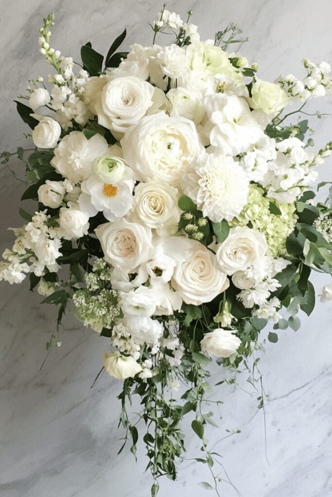 Pure Elegance in Ivory and Green
