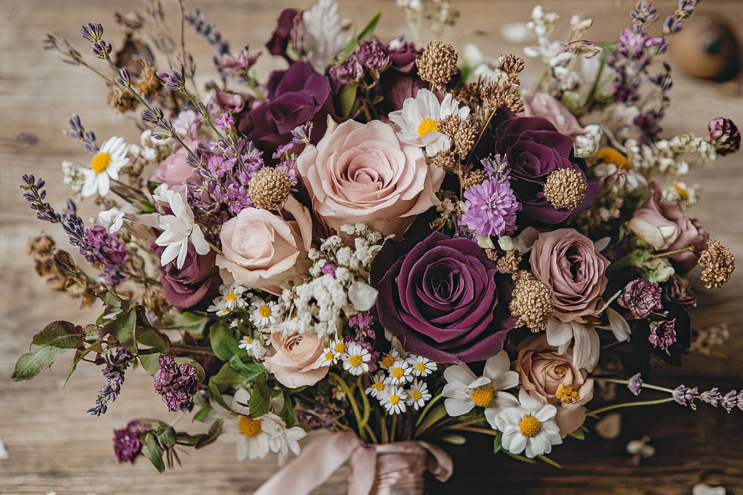 Purple Rose Wedding Bouquet Ideas
