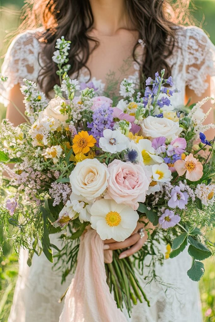 Ethereal White Rose Bridal Bouquet