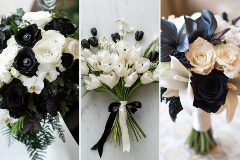 Black and White Wedding Bouquet Ideas