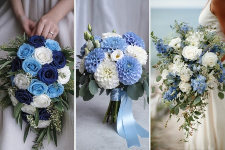 Blue and White Bridal Bouquet Ideas